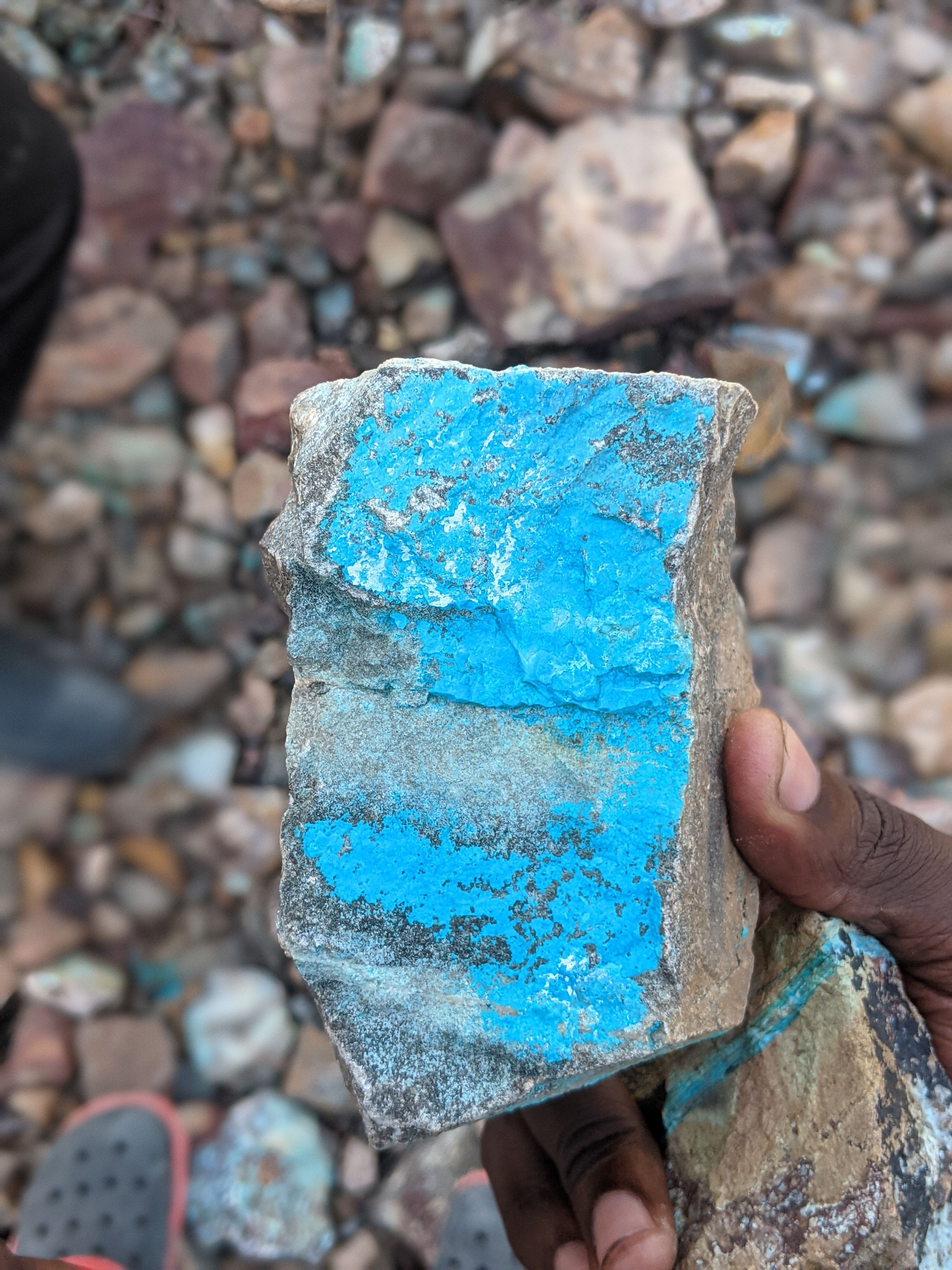 Close-up photo of Kaoma copper oxide mineralization.