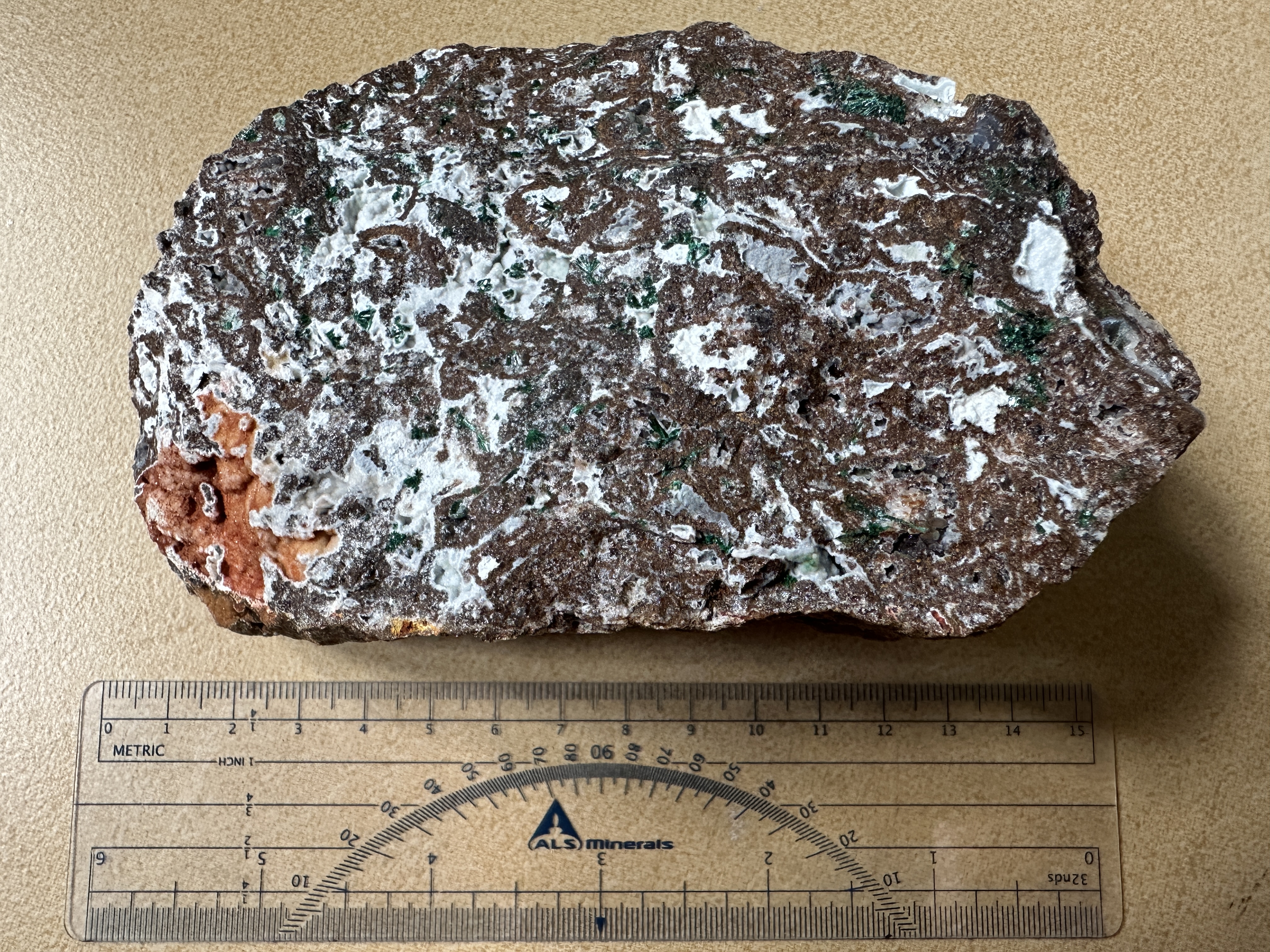 Rock sample photo with scale from Kaoma field sampling.